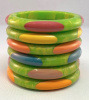 Teresa51 lime/pastel oval dots bangles